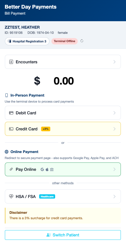 BetterDay Payments feature